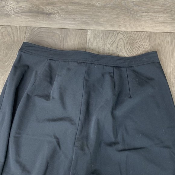 Talbots Stretch Pants Womens Size 12 Black Slacks Hip Zip Button Close Pleats - Picture 7 of 9